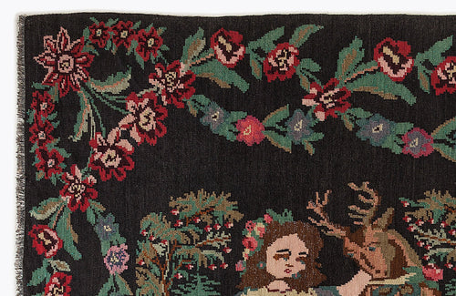 Girit Red Floral Wool Handmade Area Rug 6'8" x 10'0"