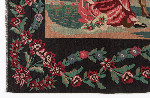 Girit Red Floral Wool Handmade Area Rug 6'8" x 10'0"