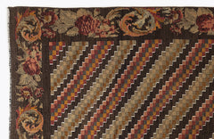 Girit Red Floral Wool Handmade Area Rug 4'10" x 10'4"