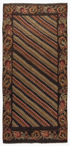 Girit Red Floral Wool Handmade Area Rug 4'10" x 10'4"