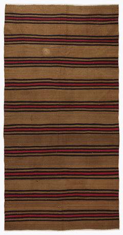 Girit Multy Striped Wool Handmade Area Rug 5'2" x 9'2"