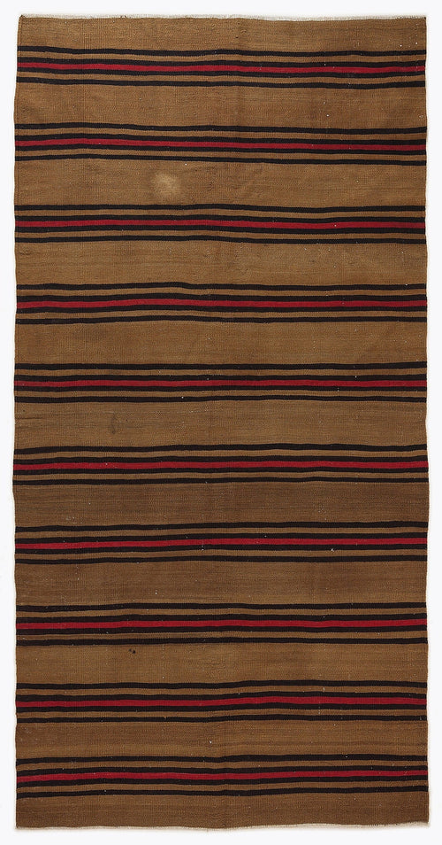 Girit Multy Striped Wool Handmade Area Rug 5'2" x 9'2"