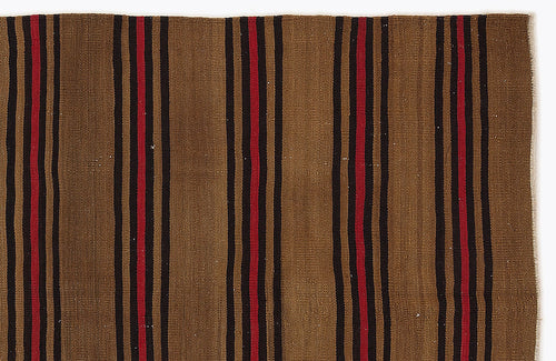 Girit Multy Striped Wool Handmade Area Rug 5'2" x 9'2"