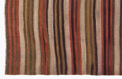 Girit Brown Striped Wool Handmade Area Rug 5'0" x 7'7"