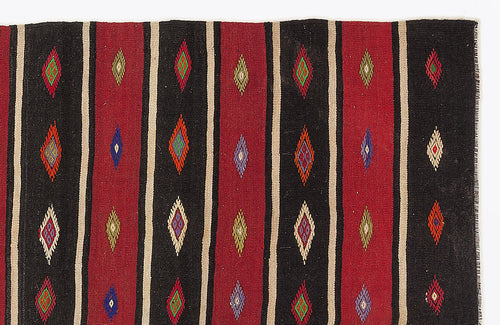 Girit Beige Striped Wool Handmade Area Rug 5'10" x 9'6"