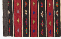 Girit Beige Striped Wool Handmade Area Rug 5'10" x 9'6"