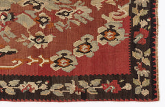 Girit Red Floral Wool Handmade Area Rug 5'6" x 9'10"