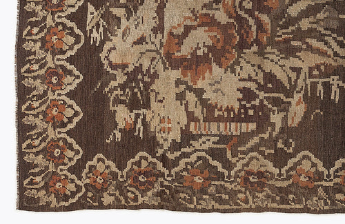 Girit Red Floral Wool Handmade Area Rug 5'9" x 9'6"