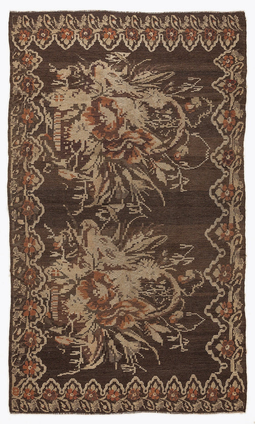 Girit Red Floral Wool Handmade Area Rug 5'9" x 9'6"