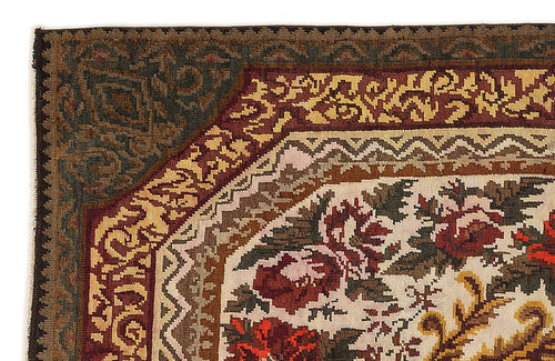 Girit Red Floral Wool Handmade Area Rug 7'0" x 10'2"