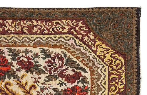 Girit Red Floral Wool Handmade Area Rug 7'0" x 10'2"
