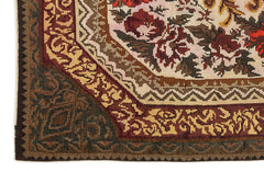 Girit Red Floral Wool Handmade Area Rug 7'0" x 10'2"