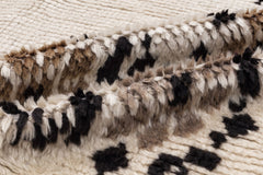 Girit Beige Floral Wool Handmade Area Rug 5'7" x 7'1"