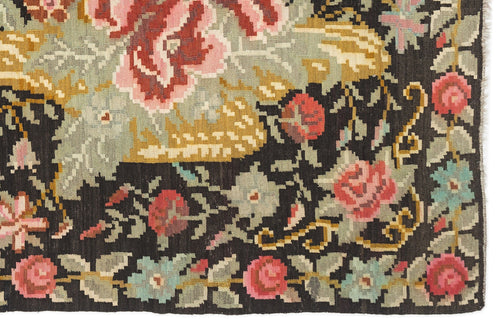 Girit Red Floral Wool Handmade Area Rug 5'9" x 11'0"