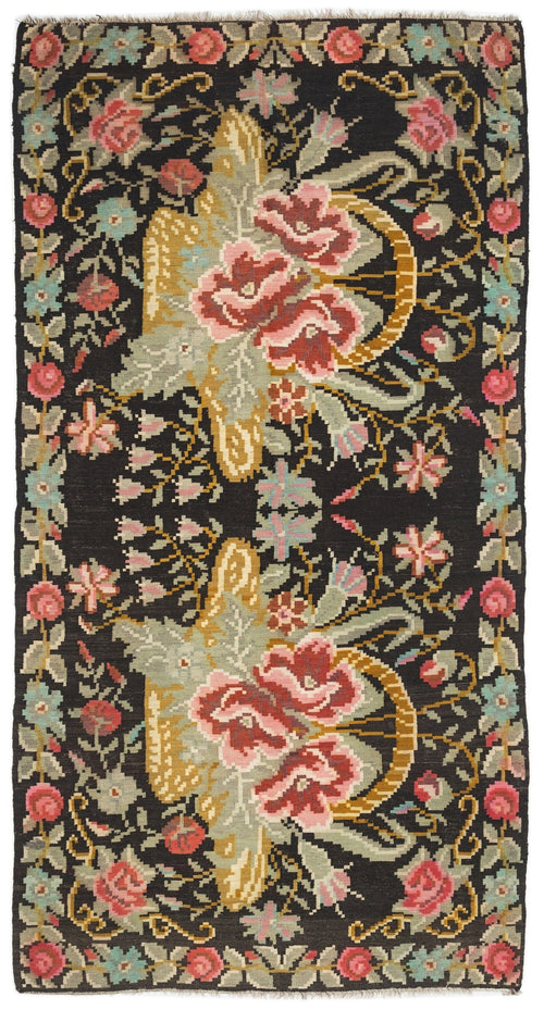Girit Red Floral Wool Handmade Area Rug 5'9" x 11'0"