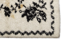 Girit Beige Floral Wool Handmade Area Rug 5'1" x 6'11"