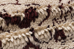 Girit Beige Floral Wool Handmade Area Rug 5'5" x 6'11"