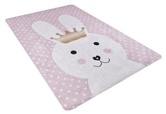 Kids Pink Rug – Digital Print Figured Design, Non Slip, Antibacterial Carpet