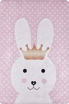 Kids Pink Rug – Digital Print Figured Design, Non Slip, Antibacterial Carpet