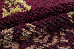 Girit Burgundy Floral Wool Handmade Area Rug 5'4" x 7'10"