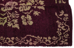 Girit Burgundy Floral Wool Handmade Area Rug 5'4" x 7'10"