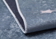 Kids Digital Print Rug – Grey Figured Pattern Carpet | Antibacterial, Non Slip Playroom Mat