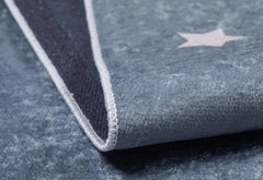 Kids Digital Print Rug – Grey Figured Pattern Carpet | Non Slip & Antibacterial