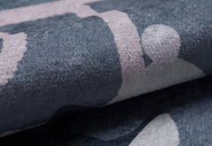 Kids Digital Print Rug – Grey Figured Pattern Carpet | Non Slip & Antibacterial