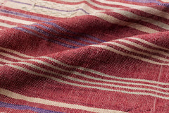 Girit Red Striped Wool Handmade Area Rug 5'4" x 8'1"