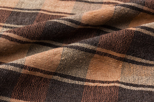 Girit Beige Striped Wool Handmade Area Rug 6'11" x 9'4"