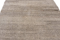 Girit Beige Striped Wool Handmade Area Rug 5'10" x 9'6"