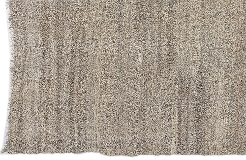 Girit Beige Striped Wool Handmade Area Rug 5'10" x 9'6"