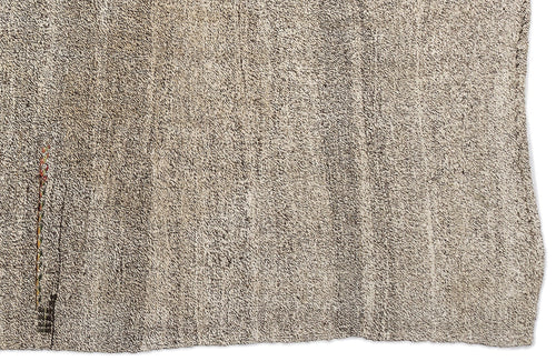 Girit Beige Striped Wool Handmade Area Rug 5'10" x 9'6"