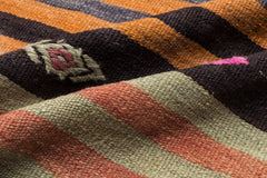 Girit Beige Striped Wool Handmade Area Rug 5'5" x 12'4"