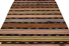 Girit Beige Striped Wool Handmade Area Rug 5'5" x 12'4"