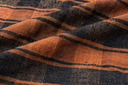 Girit Beige Striped Wool Handmade Area Rug 6'11" x 8'7"