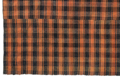 Girit Beige Striped Wool Handmade Area Rug 6'11" x 8'7"