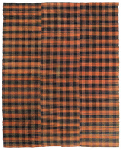 Girit Beige Striped Wool Handmade Area Rug 6'11" x 8'7"