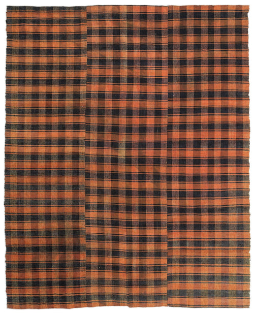 Girit Beige Striped Wool Handmade Area Rug 6'11" x 8'7"