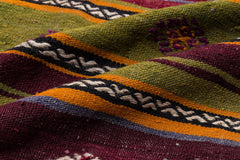 Girit Beige Striped Wool Handmade Area Rug 5'4" x 9'2"