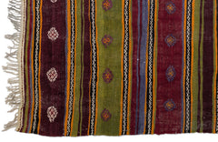 Girit Beige Striped Wool Handmade Area Rug 5'4" x 9'2"