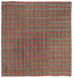 Girit Beige Striped Wool Handmade Area Rug 6'11" x 7'5"