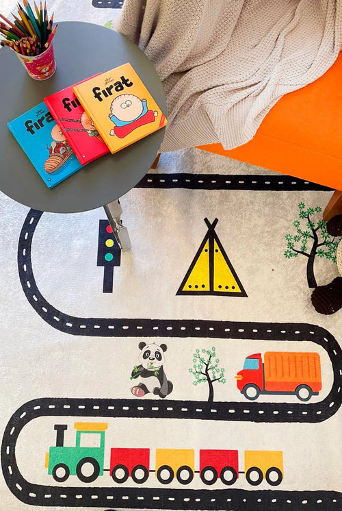 Kids Digital Print Rug – Non Slip Carpet With Antibacterial Figured Design