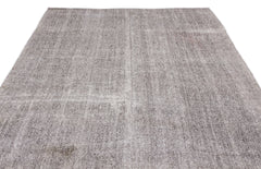 Girit Beige Striped Wool Handmade Area Rug 7'1" x 9'1"