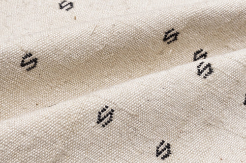 Girit Beige Figured Wool Handmade Area Rug 5'4" x 8'8"