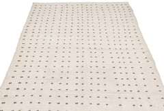 Girit Beige Figured Wool Handmade Area Rug 5'4" x 8'8"