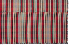 Girit Red Striped Wool Handmade Area Rug 5'3" x 8'8"