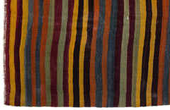 Girit Beige Striped Wool Handmade Area Rug 5'5" x 10'8"