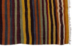 Girit Beige Striped Wool Handmade Area Rug 5'5" x 10'8"