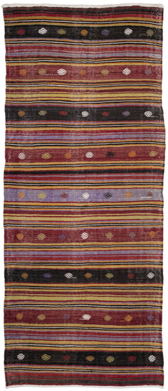 Girit Multy Striped Wool Handmade Area Rug 5'9" x 9'5"